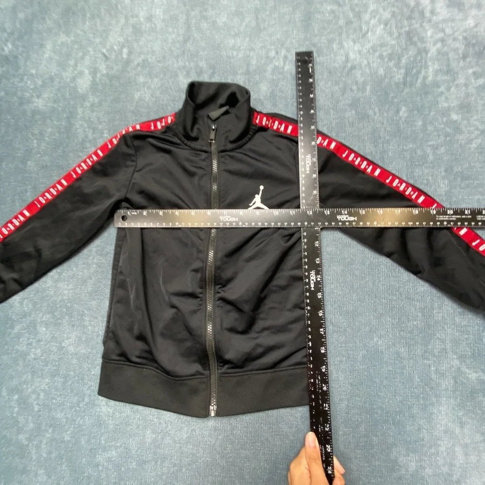 Air Jordan Tape Poly Jackets Unisex Kids M 5-6y Black Jumpman Logo Long Sleeve